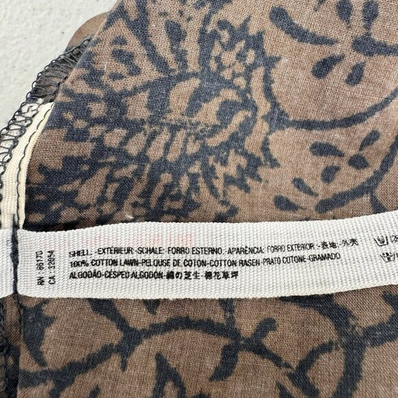 Free People Make My Day Button Front Western Style Sleep Shirt Sz XS Blue Brown - Picture 9 of 14